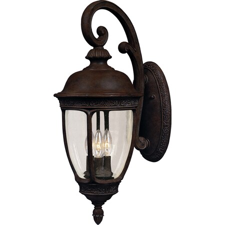 Maxim Lighting Knob Hill DC 3-Light 10" Wide Sienna Outdoor Wall Sconce 3465CDSE